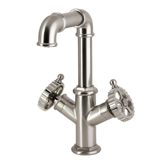 Bathroom Faucet, Fuller, Two-Handle with Push Pop-Up Drain in Brushed Nickel