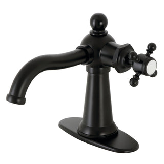 Bathroom Faucet, Heirloom, 1-Hole with Deck Plate in Matte Black