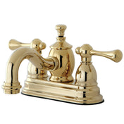 Bathroom Faucet, Heirloom, 4-Inch Centerset in Polished Brass