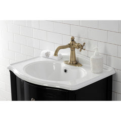 Bathroom Faucet, Heirloom, One-Handle 1-Hole in Antique Brass