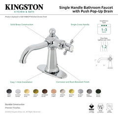 Bathroom Faucet, Heirloom, One-Handle 1-Hole in Antique Brass