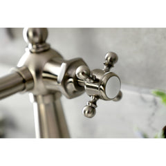 Bathroom Faucet, Heirloom, One-Handle 1-Hole with Push Pop-Up Drain in Brushed Nickel