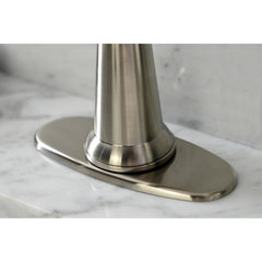 Bathroom Faucet, Heirloom, One-Handle 1-Hole with Push Pop-Up Drain in Brushed Nickel