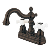 Bathroom Faucet, Heritage, 4-Inch Centerset with Cross Handles in Oil Rubbed Bronze
