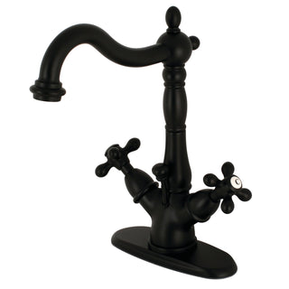 Bathroom Faucet, Heritage, Double Cross Handle in Matte Black