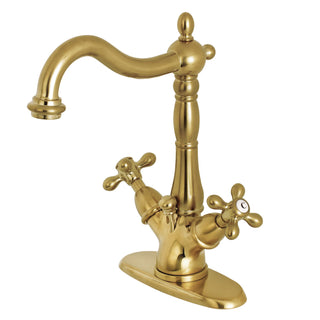 Bathroom Faucet, Heritage, Double Handle in Brushed Brass