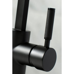 Bathroom Faucet, Kaiser, One-Handle with Push Pop-Up Drain in Matte Black