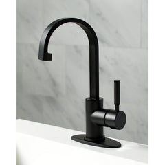 Bathroom Faucet, Kaiser, One-Handle with Push Pop-Up Drain in Matte Black