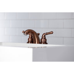 Bathroom Faucet, Magellan, Two-Handle Mini-Widespread in Antique Copper
