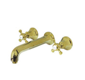 Bathroom Faucet, Metropolitan, Two-Handle, 3-Hole, Wall Mount, Polished Brass