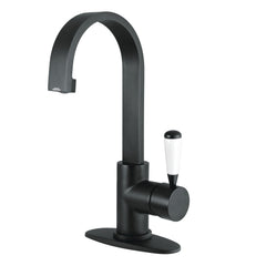 Bathroom Faucet, Paris, One-Handle 1-Hole with Push Pop-Up Drain in Matte Black