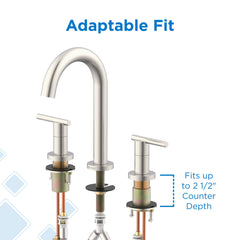 Bathroom Faucet, Parma, Widespread, 2-Handle, Brushed Nickel
