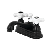 Bathroom Faucet, Restoration, 4-Inch Centerset with Cross Handles in Matte Black