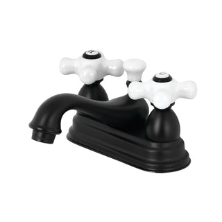 Bathroom Faucet, Restoration, 4-Inch Centerset with Cross Handles in Matte Black