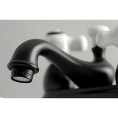 Bathroom Faucet, Restoration, 4-Inch Centerset with Cross Handles in Matte Black