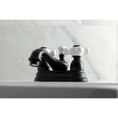 Bathroom Faucet, Restoration, 4-Inch Centerset with Cross Handles in Matte Black