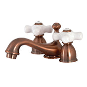 Bathroom Faucet, Restoration, Two-Handle Mini-Widespread in Antique Copper