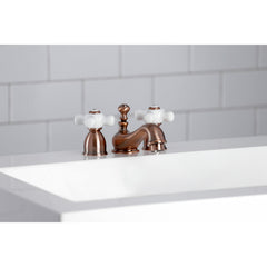 Bathroom Faucet, Restoration, Two-Handle Mini-Widespread in Antique Copper