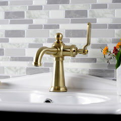 Bathroom Faucet, Tulare, One-Handle 1-Hole in Brushed Brass