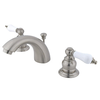 Bathroom Faucet, Victorian, Two-Handle Mini-Widespread in Brushed Nickel