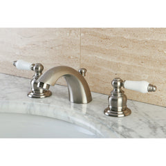 Bathroom Faucet, Victorian, Two-Handle Mini-Widespread in Brushed Nickel