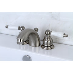 Bathroom Faucet, Victorian, Two-Handle Mini-Widespread in Brushed Nickel