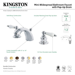 Bathroom Faucet, Victorian, Two-Handle Mini-Widespread in Brushed Nickel