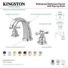 Bathroom Faucet, Victorian, Two-Handle Widespread in Antique Brass