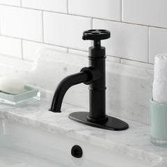 Bathroom Faucet, Webb, Single-Hole One-Handle with Pop-Up Drain in Matte Black