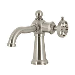 Bathroom Faucet, Wendell, Single-Hole with Knurled Handle in Brushed Nickel