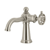 Bathroom Faucet, Wendell, Single-Hole with Knurled Handle in Brushed Nickel
