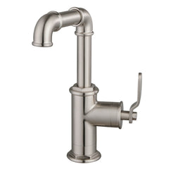 Bathroom Faucet, Whitaker, 1-Hole with Push Pop-Up Drain in Brushed Nickel