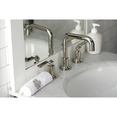 Bathroom Faucet, Whitaker, Deck Mount, Brass, Polished Nickel
