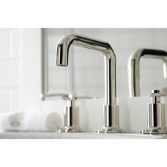 Bathroom Faucet, Whitaker, Deck Mount, Brass, Polished Nickel