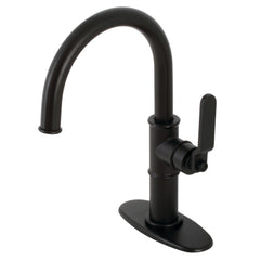 Bathroom Faucet, Whitaker, One-Handle 1-Hole with Push Pop-Up Drain in Matte Black
