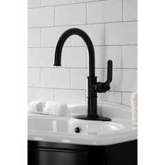 Bathroom Faucet, Whitaker, One-Handle 1-Hole with Push Pop-Up Drain in Matte Black