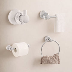 Bathroom Hardware Set, 4-Piece, with Towel Bar and Ring in Chrome