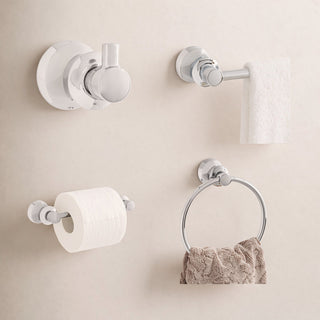 Bathroom Hardware Set, 4-Piece, with Towel Bar and Ring in Chrome