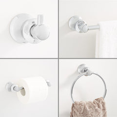 Bathroom Hardware Set, 4-Piece, with Towel Bar and Ring in Chrome