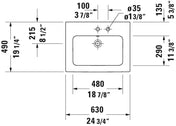 Bathroom Sink, Me By Starck, Rectangular, Ceramic, 24.75 in. W, White