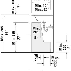 Bathroom Sink, Me By Starck, Rectangular, Ceramic, 35.63 in. W, White