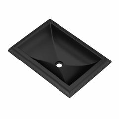 Bathroom Sink, NativeStone, Rectangular, Drop-In, Concrete, Charcoal