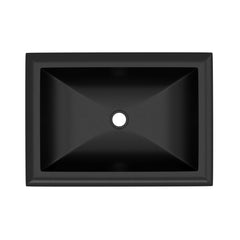Bathroom Sink, NativeStone, Rectangular, Drop-In, Concrete, Charcoal