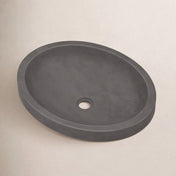 Dual-Mount Bathroom Sink, Tolosa, Oval Concrete in Slate
