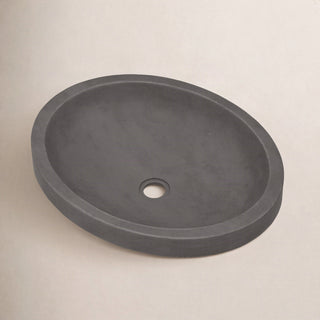 Dual-Mount Bathroom Sink, Tolosa, Oval Concrete in Slate