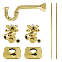 Bathroom Sink Trim Kit, Gehry, P-Trap and Angle Stops in Polished Brass