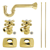 Bathroom Sink Trim Kit, Gehry, P-Trap and Angle Stops in Polished Brass