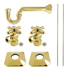 Bathroom Sink Trim Kit, Trapeze, with P-Trap in Polished Brass