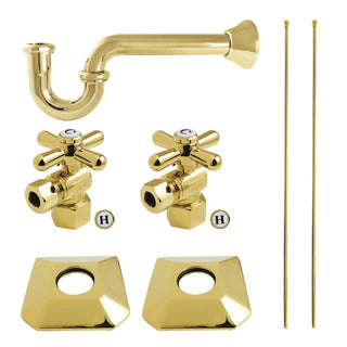 Bathroom Sink Trim Kit, Trapeze, with P-Trap in Polished Brass