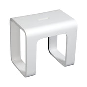 Bathroom Stool, Descanso, Solid Surface Corner Seat in Matte White